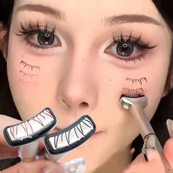 2 in 1 Double-ended Lower Eyelash Stamp with Eyeliner DIY Waterproof Eye Liner Seal Cosmetics for Beginner Korean Makeup Tools