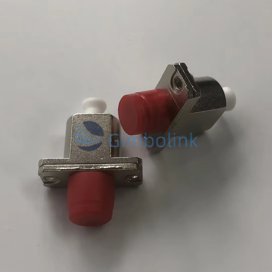 محول الألياف البصرية LC UPC إلى FC UPC أنثى محول هجين مقرنة معدنية مكونات موصل لوحة شفة بصرية أجزاء الألياف