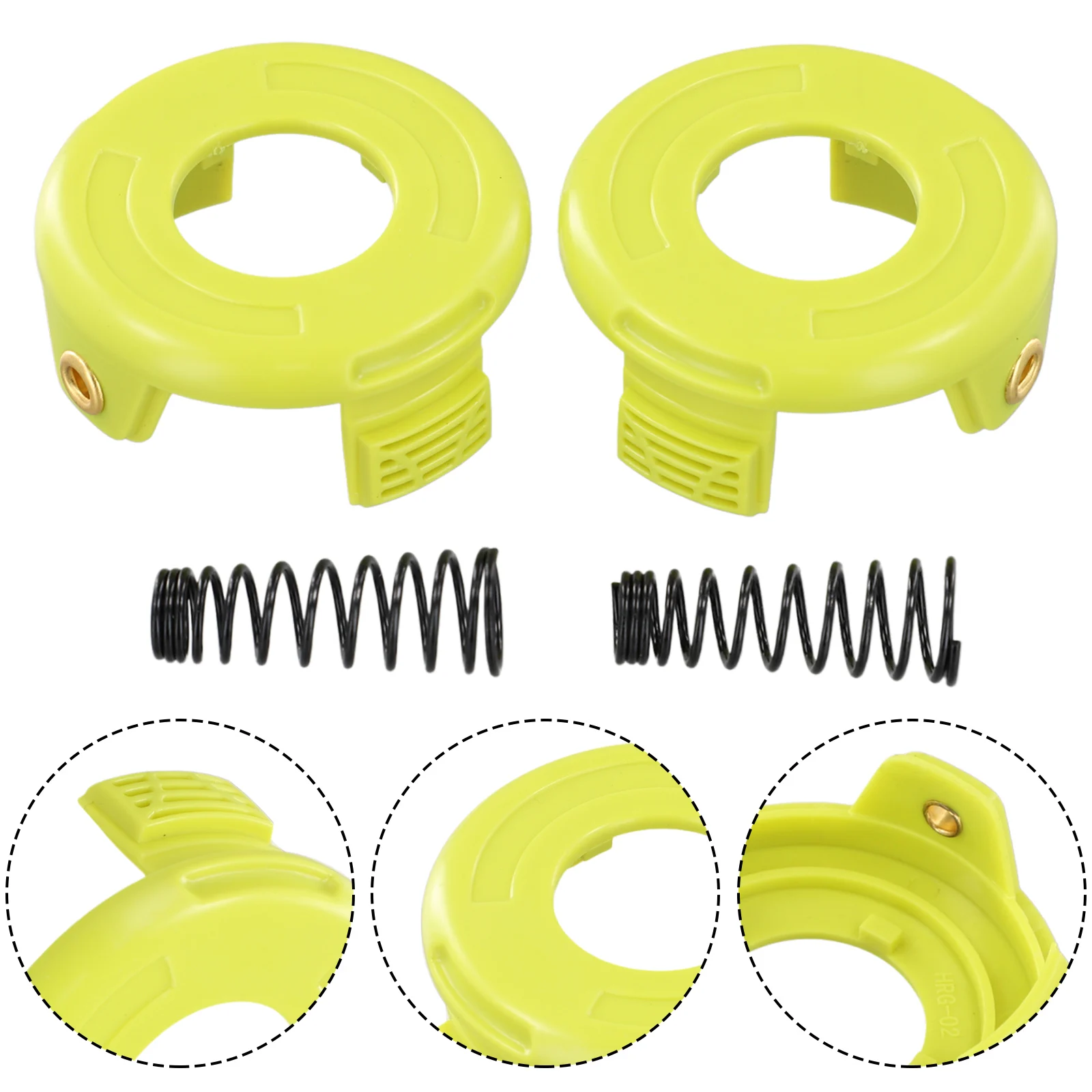 High Quality Brand New Spool Cover Spring 2 Set Garden Tool Parts Grass Trimmer Lawn Mover Plastic Replacement