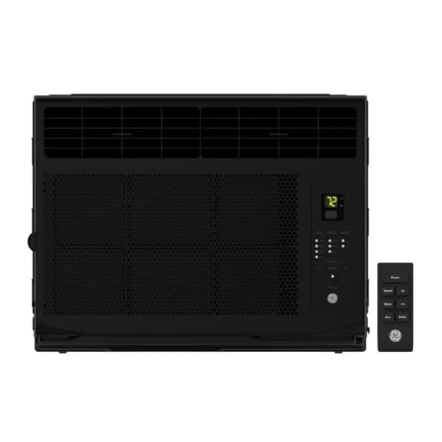 

6000 BTU Electronic Window Air Conditioner Black Compact AC Cools Rooms up to 250 sq ft Digital Controls with Remote Energy Sav