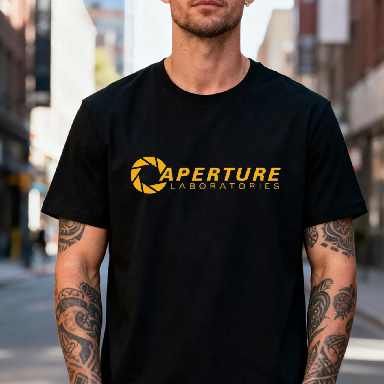 Men's Cotton T-shirt Aperture Laboratories T-Shirt Labs Vertical Logo Tshirt Retro Gamer Tee Video Gaming New in Tops & Tees