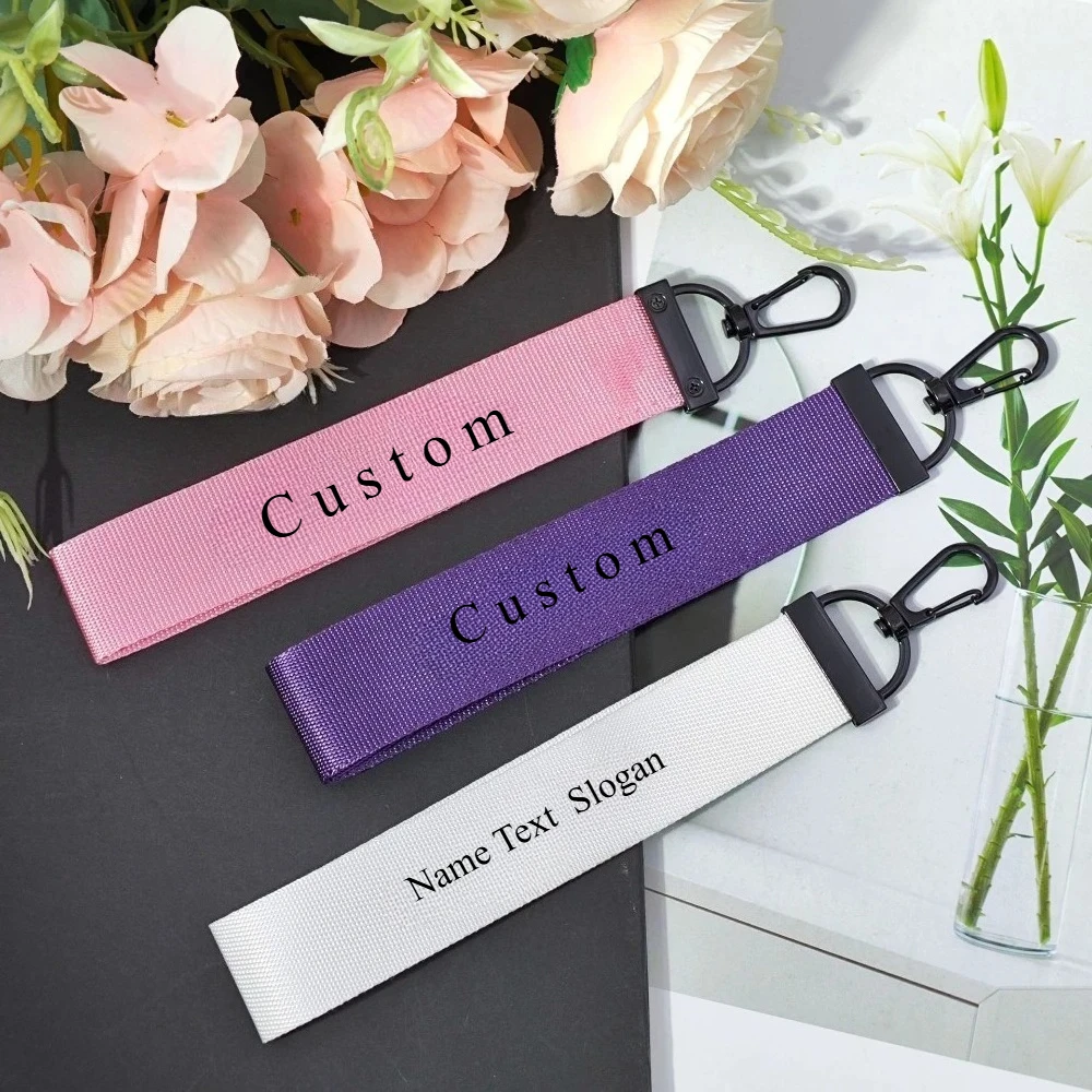 

Solid Color Knit Modern Simplicity Custom Car Keychain Suitcase Bag Moto Keyring Ribbon Personalization Creativity Pendant Gift