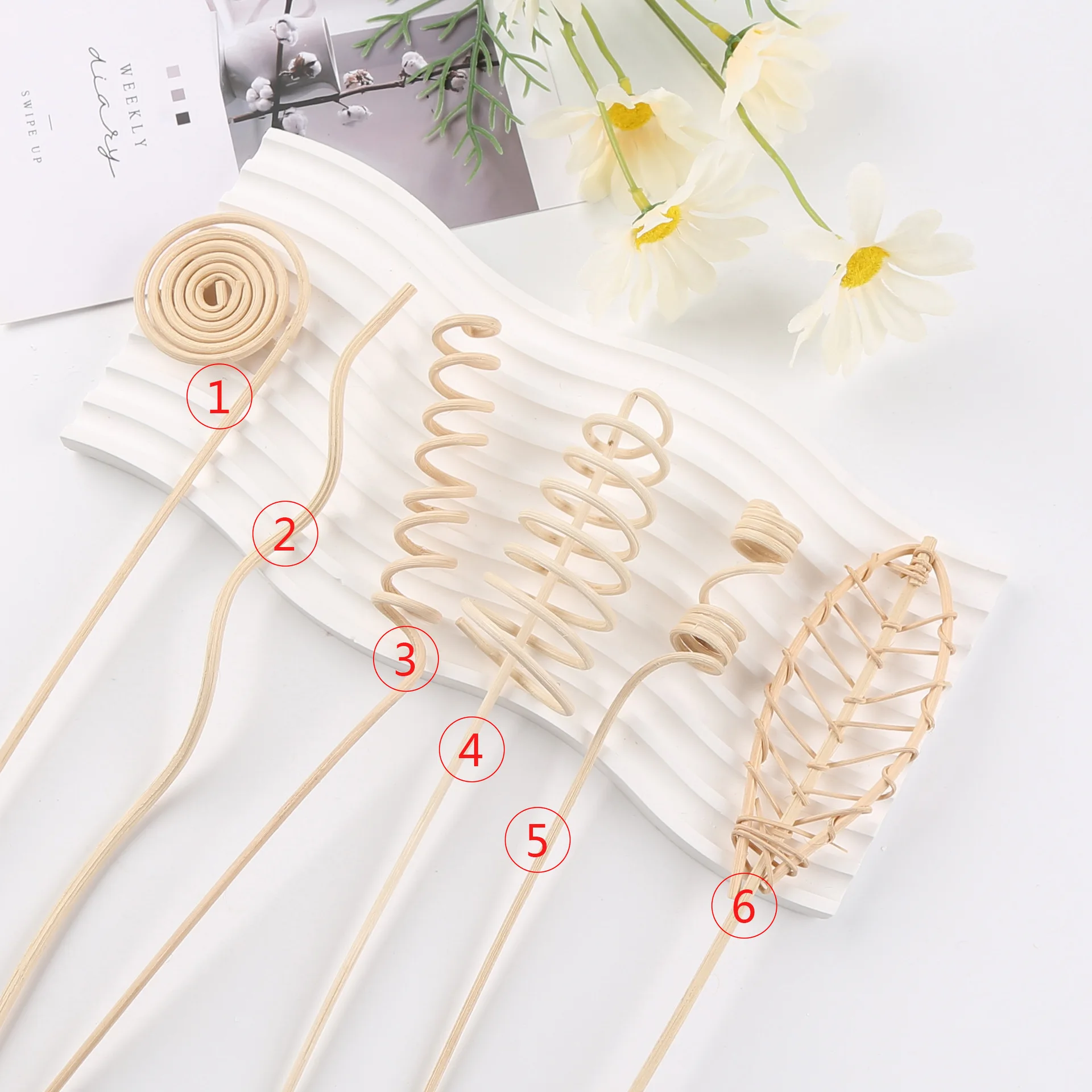 10PCS No-fire Aromatherapy Perfume Bottle Essential Oil Perfuming Accessories,Wood - colored Volatile Plant Rattan Sticks