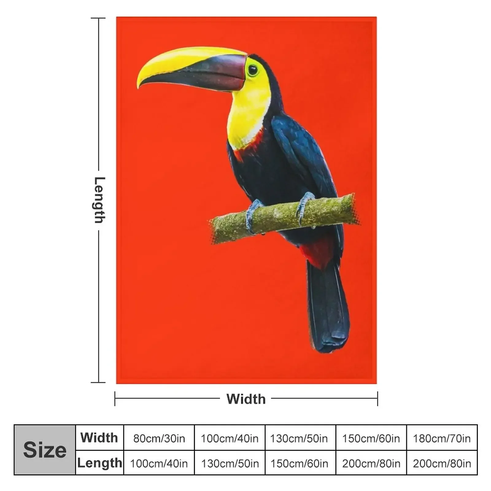 Toucan on a Branch Throw Blanket Sleeping Bag Heavy Designers Blankets