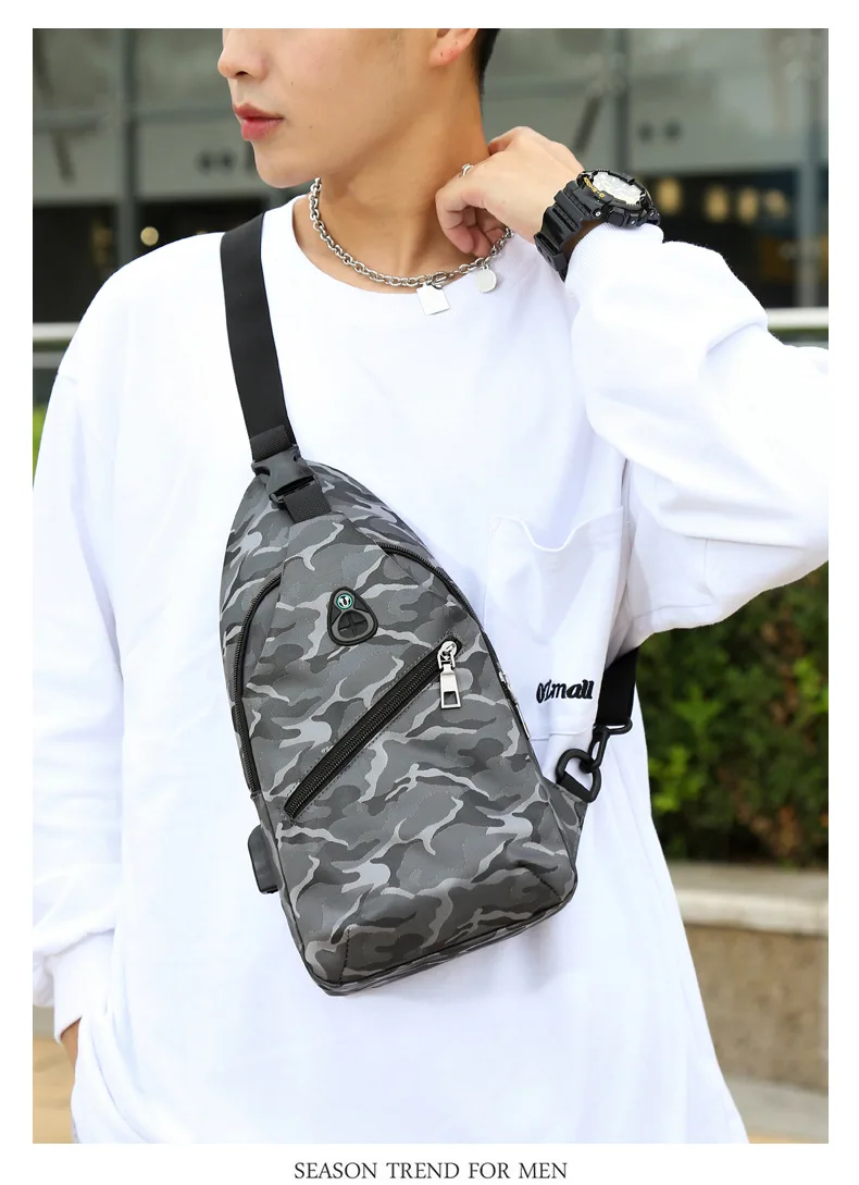 Chest Bag, Men's Korean Canvas Casual Bag, Outdoor Small Backpack, Fashionable Shoulder Bag, Crossbody Bag Men Bag  Sling Bag