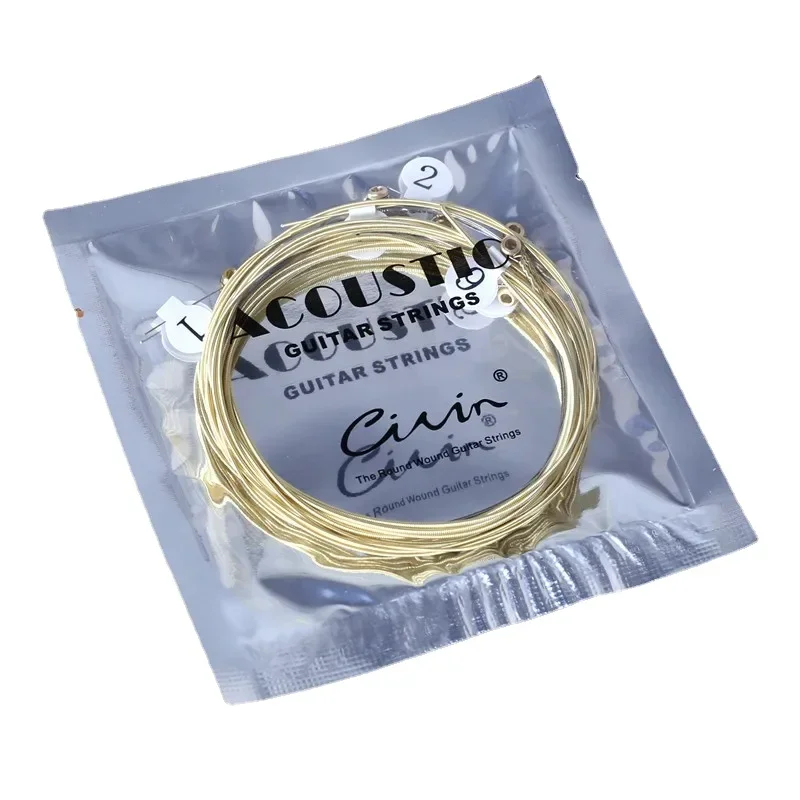 Latão Guitar String substituição, Acústico e Folk Guitar Acessórios, 6pcs por conjunto