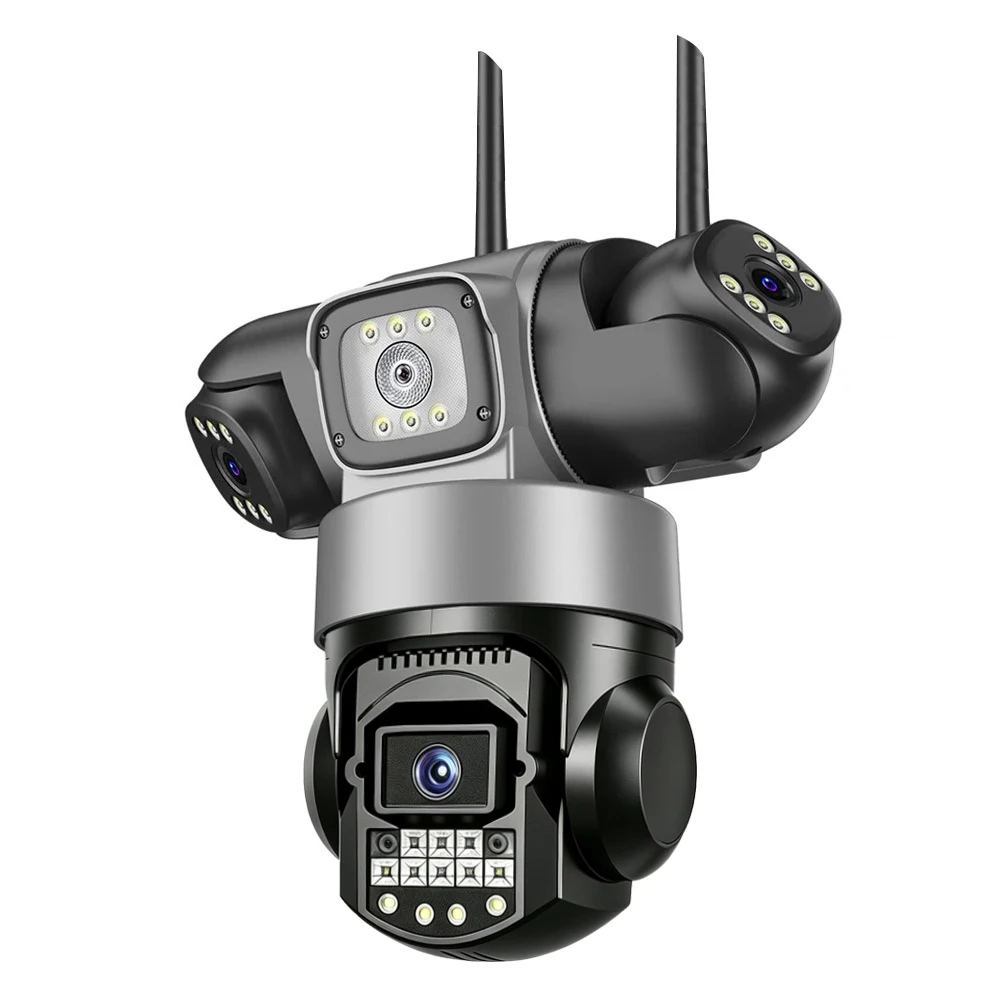 V380 Pro WLAN-IP-Kamera 12MP 6K mit drei Objektiven, Outdoor-CCTV-Videokamera, Sicherheitsschutz, Farbnachtsicht, Bewegungserkennung, Heimsicherheitsschutz, Überwachungskameras, unterstützt drahtloses