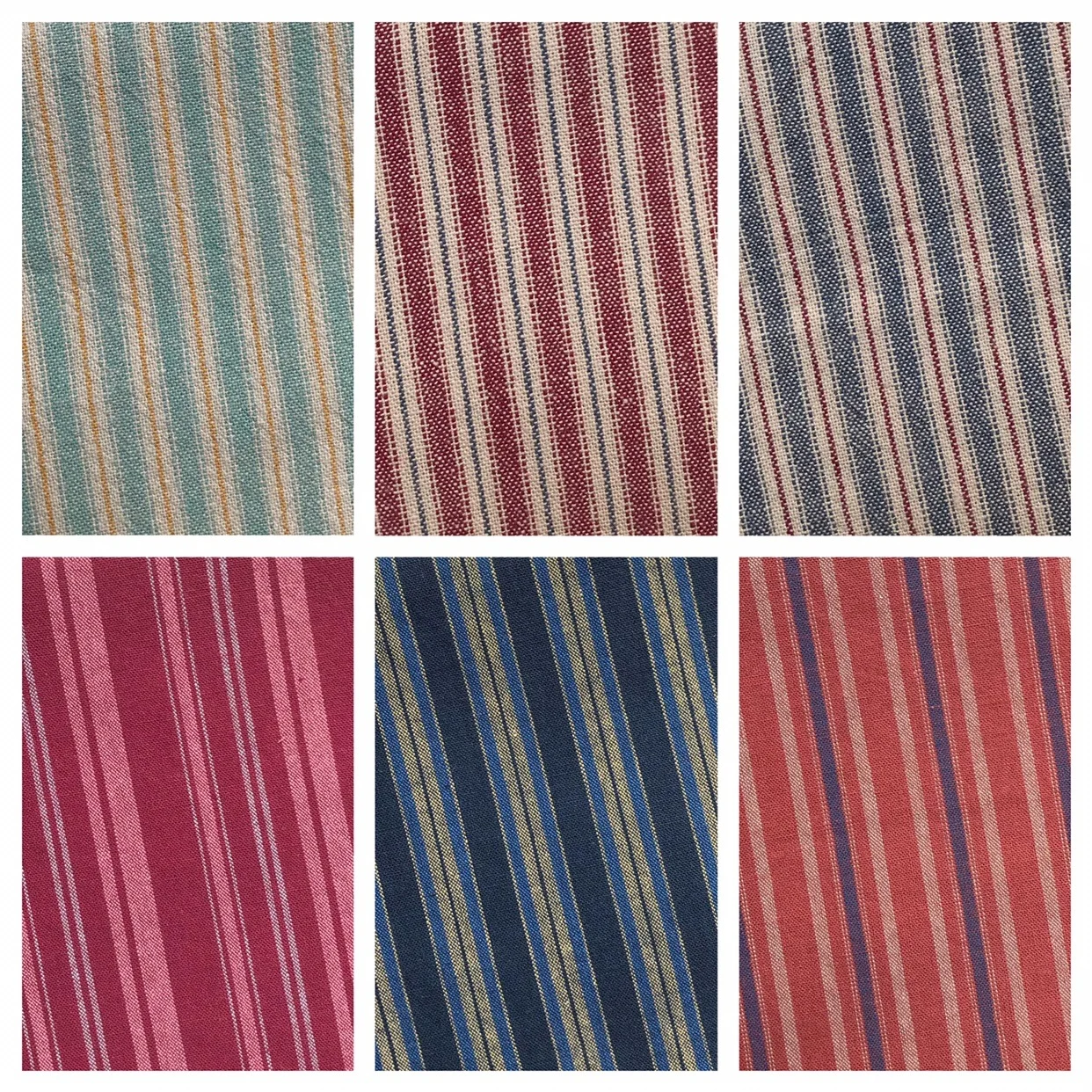 Stripe 6Colors Japanese Yarn-dyed Fabric DIY Handmade Patchwork Fabric 100% Cotton Cloth Bundle 50*70cm