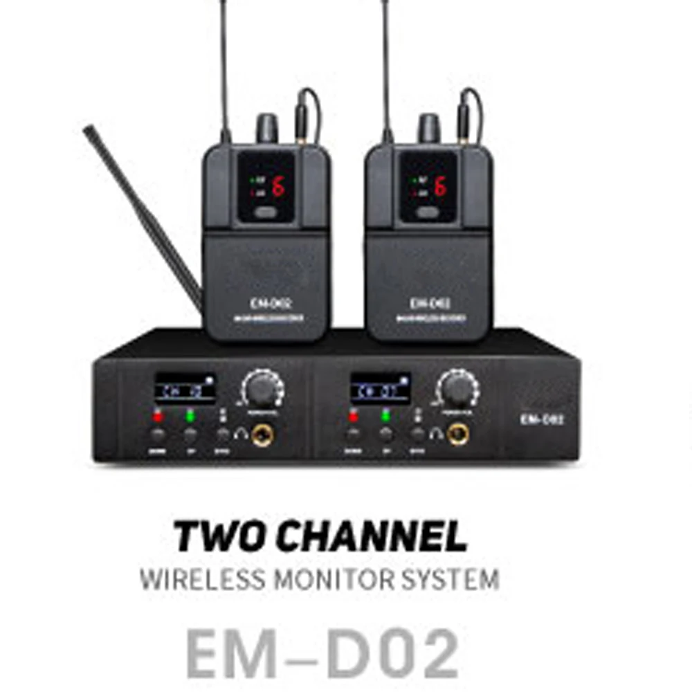 Sistema de monitoreo intraauricular inalámbrico de 4 canales EM-D04 de ShennDare Sistema de monitoreo mono de frecuencia ultraalta Sistema amplificador de retorno de oído para presentaciones en el escenario