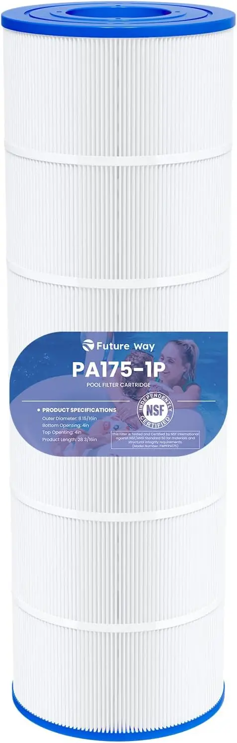 

Future Way C1750 Pool Filter Cartridge Replacement, 175 sq. ft, Compatible with Various Models