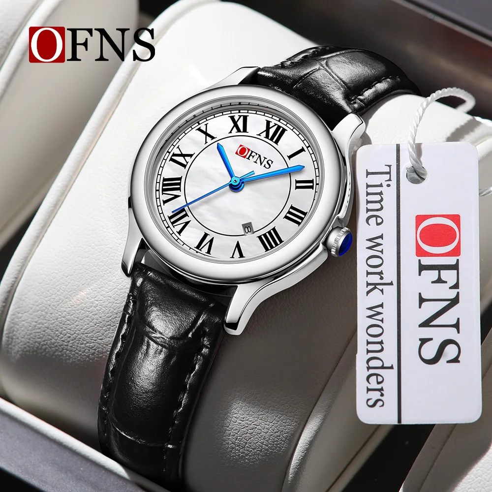 OFNS Новые 1551, модные женские часы в стиле ретро с календарем, водонепроницаемые часы, легкие роскошные нишевые высококачественные кварцевые часы