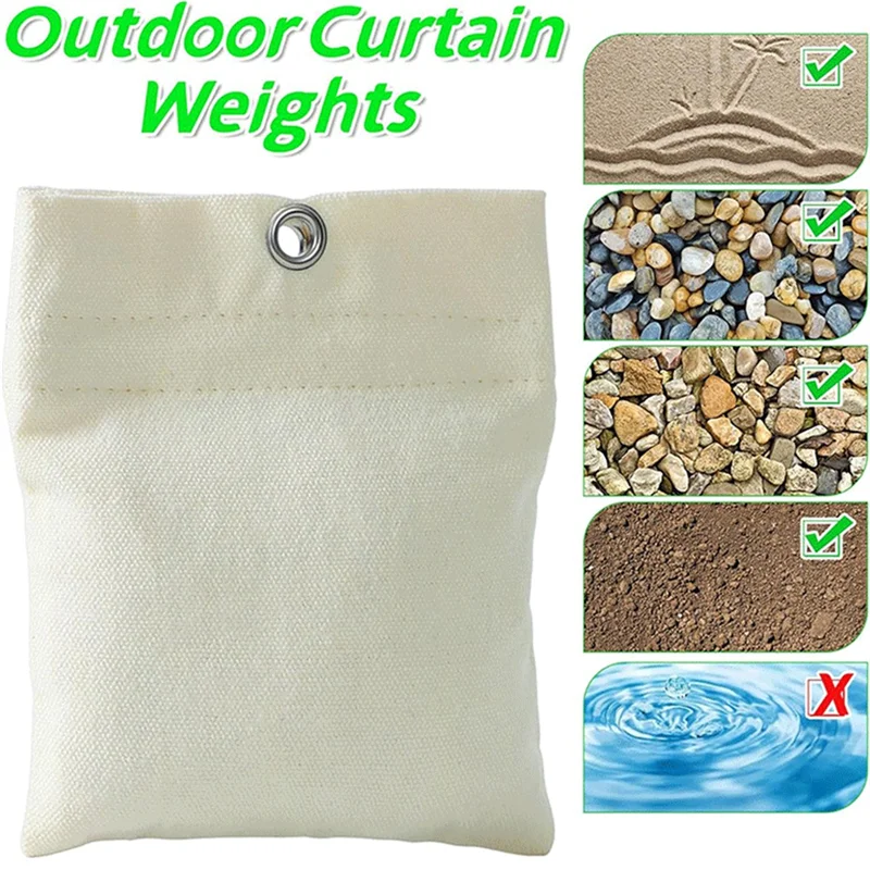 

THIVN-8 Pack Outdoor Curtain Weights, 15Oz Outdoor Curtain Sandbag Drapery Weights Bottom