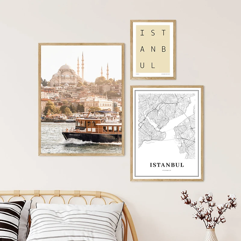 Impressões de ISTANBUL, pôster do mapa da cidade de Turquia, cartazes de fotografia de paisagem de Istambul, quadro sobre