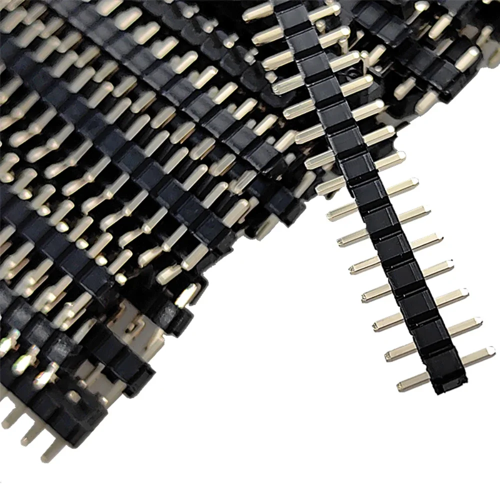 100 sztuk 2.54mm męski pin Header L7.5/8.5/9.5/10.5mm 1x2/3/4/5/6P prosty jednorzędowy pojedynczy plastikowy 0.8U złoty złącze PCB