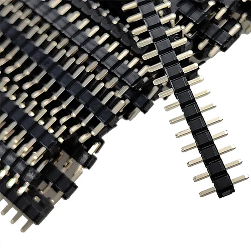 Imagen 1 del producto 100 Uds 2,54mm cabezal de Pin macho L7.5/8.5/9.5/10.5mm 1x2/3/4/5/6P conector recto de una sola fila de plástico 0.8U conector PCB dorado