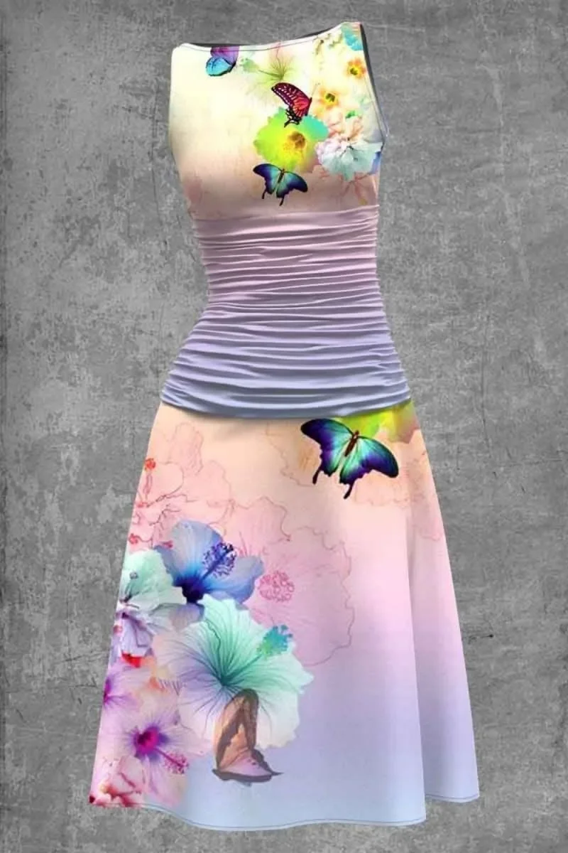 Vestido de mariposa sin mangas para mujer, Vestido de verano, elegante, playa, fiesta, gótico