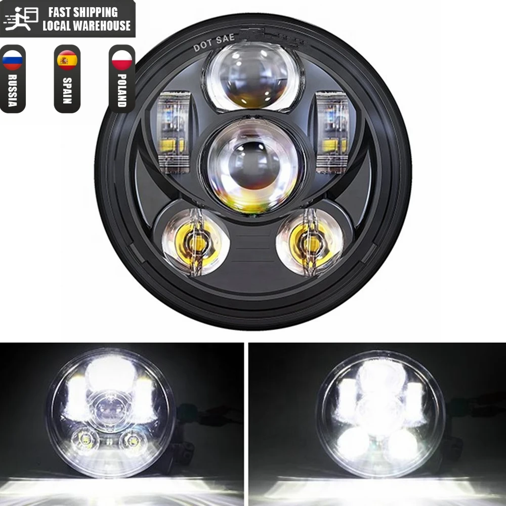 Car Motorcycle 5.75 Inch LED Headlight For Harley Sportster 1200 XL883 Triumph Rocket 5 3/4\