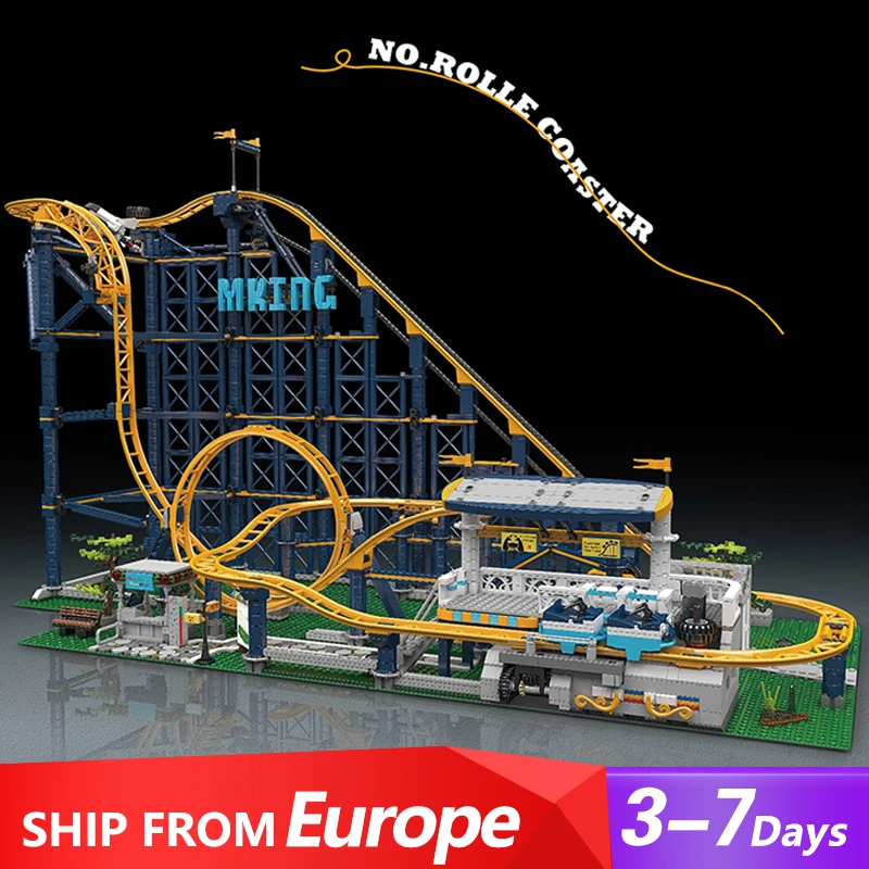 Creative Expert MOC Park Fairground Dreamland Rolle Coaster with Motor Model 3238PCS Building Blocks Brick Puzzle Toys for Gift