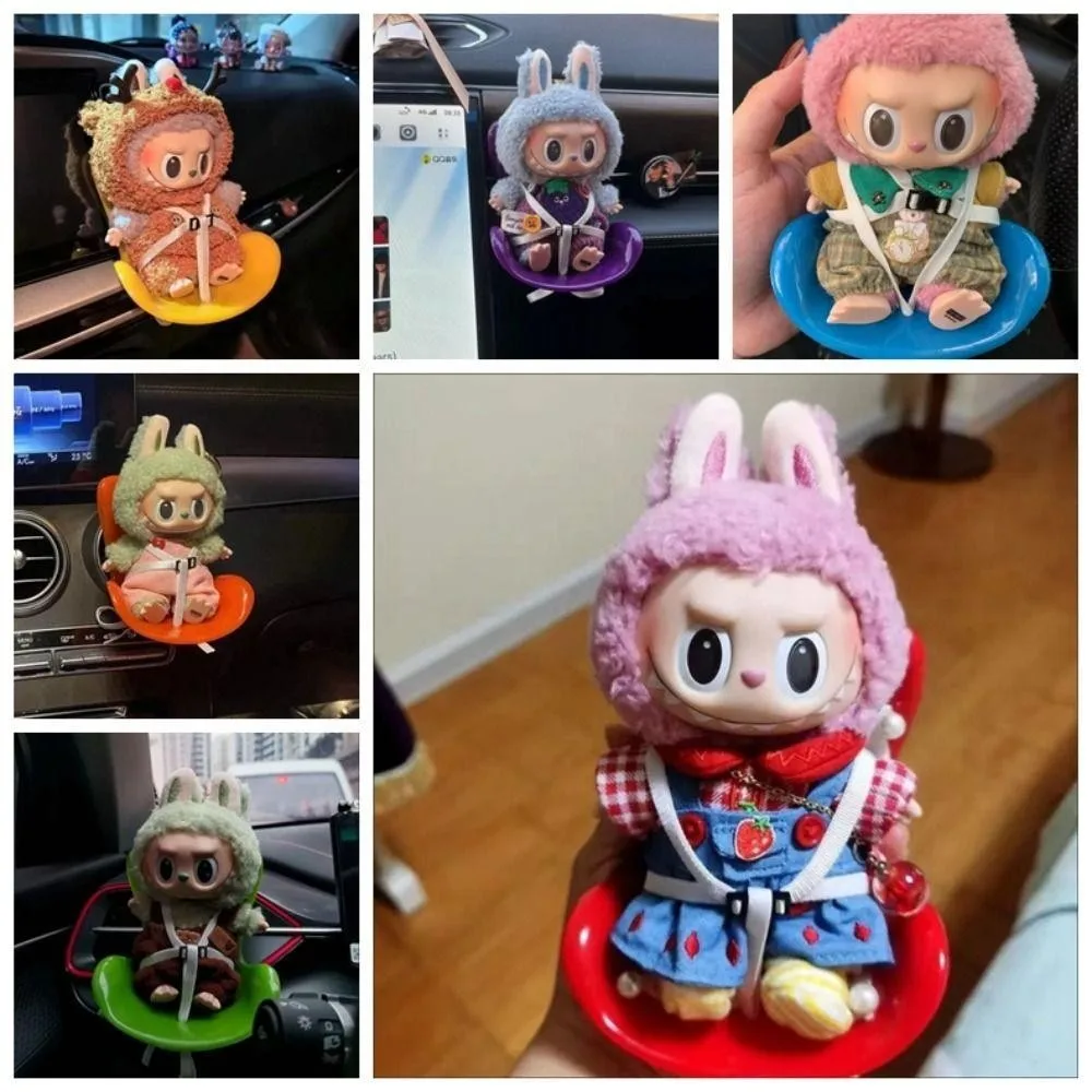 Car Doll Safety Seat for OB11 Labubu Cartoon Chair Model for Labubu Car Seat Outlet Decor for Labubu Doll Car Interior Styling