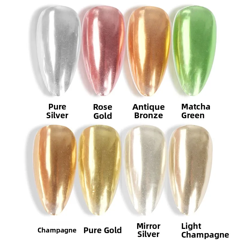 

New State Magic Mirror Poer Nail Art Aurora Wave Pattern Super Bright Ultra Fine Bronze Color Gold And Silver Interne...