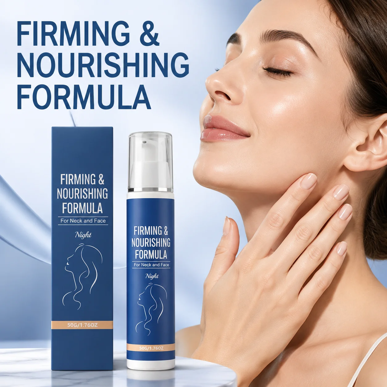 Firm Restore Formula Night Cream For Face & Neck, Overnight Deep Hydration Let Smoother-Looking Skin Korean Skincare Moisturizer
