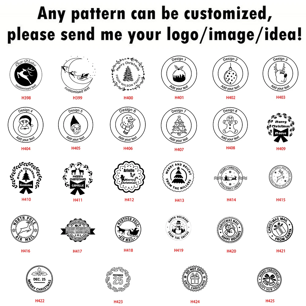 عيد الميلاد شعار شخصية ختم من الشمع ختم مخصص التمنيات ختم DIY بها بنفسك دعوة حفلة مغلف هدية حزمة ديكور ورقة الحرف #2