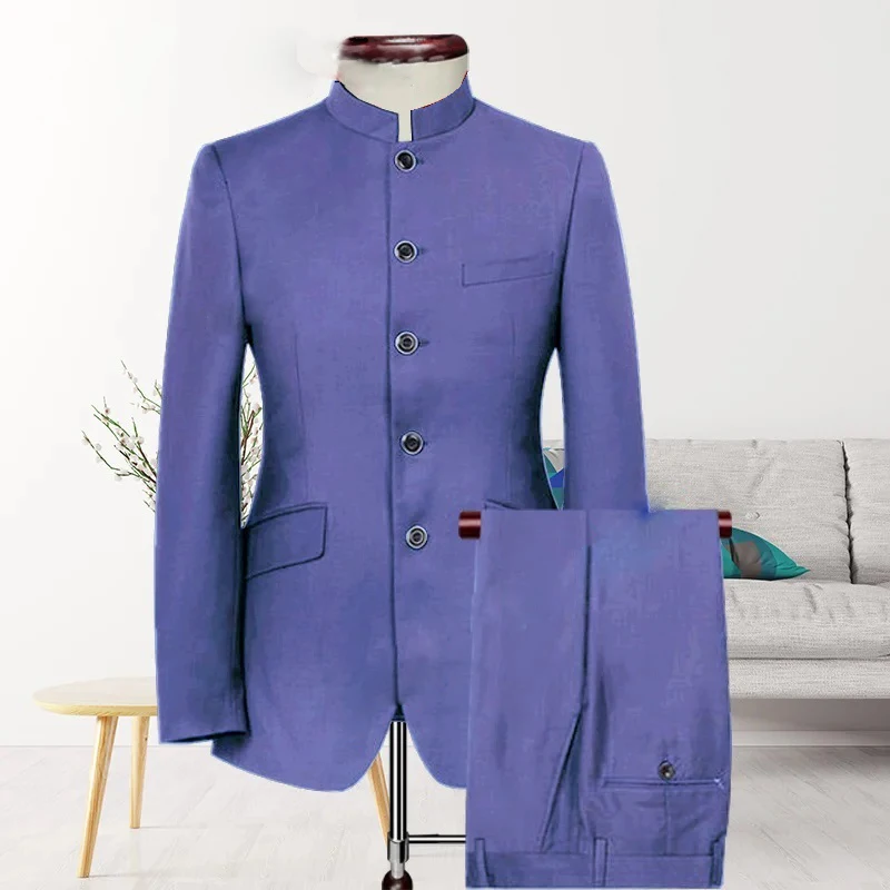 New Arrivals Men Suit Trend Design Men 2 Pieces Suit Single Breasted Indian Style Custom Size Tuxedo Groom Wedding