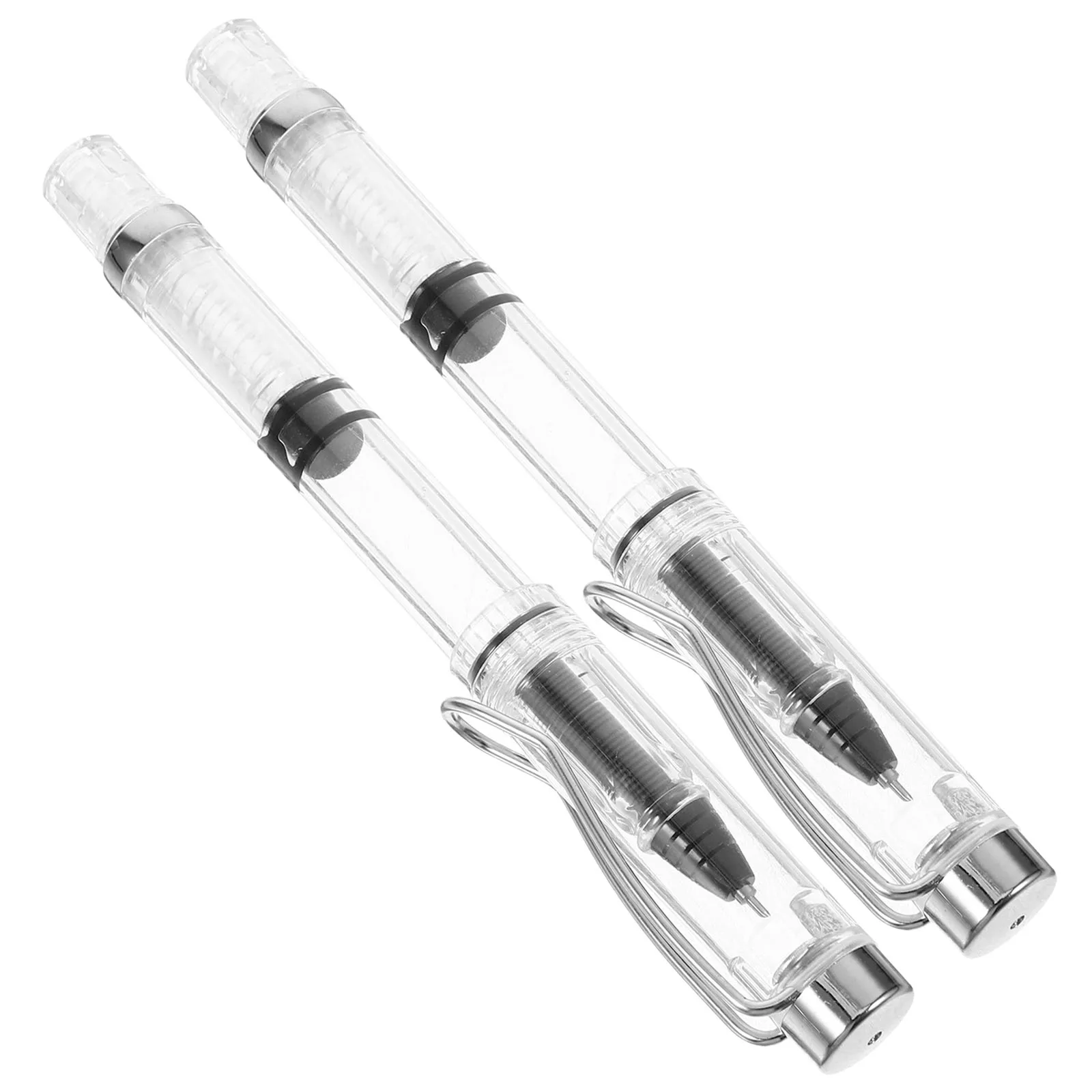 

2 Pcs Gel Pen Hand Writing Pens Smooth Blank Ink for Drawing Piston Fill Plastic Portable Travel