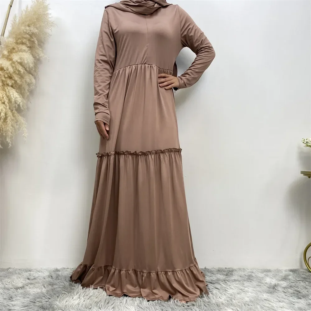 Abiti lunghi donna tinta unita Islam abbigliamento Abaya moda musulmana Hijab Dubai Abaya abiti africani per le donne Musulman Djellaba