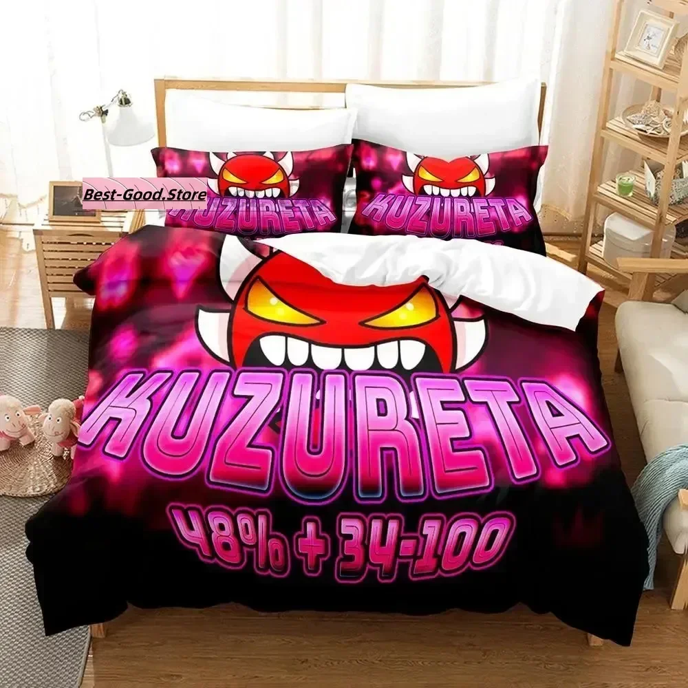 Angry Geometry Dash Bedding Set Single Twin Full Queen King Size Bed Set Aldult Kid Bedroom Duvetcover Sets 3D Print New 2022