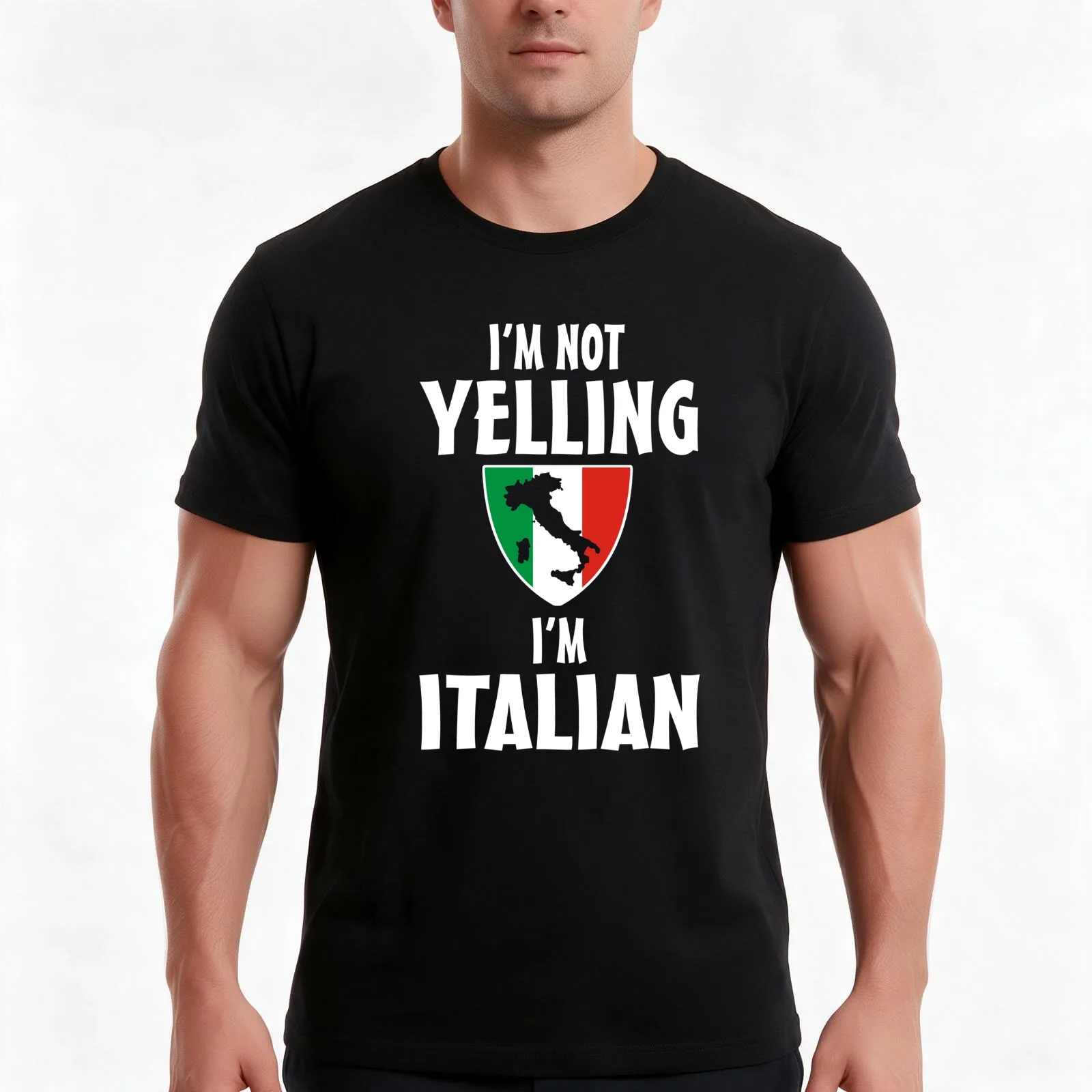 I'm not yelling I'm Italian T-Shirt Summer Casual Cotton Tee Oversized Streetwear Tops Vintage Graphic Print 100% Cotton