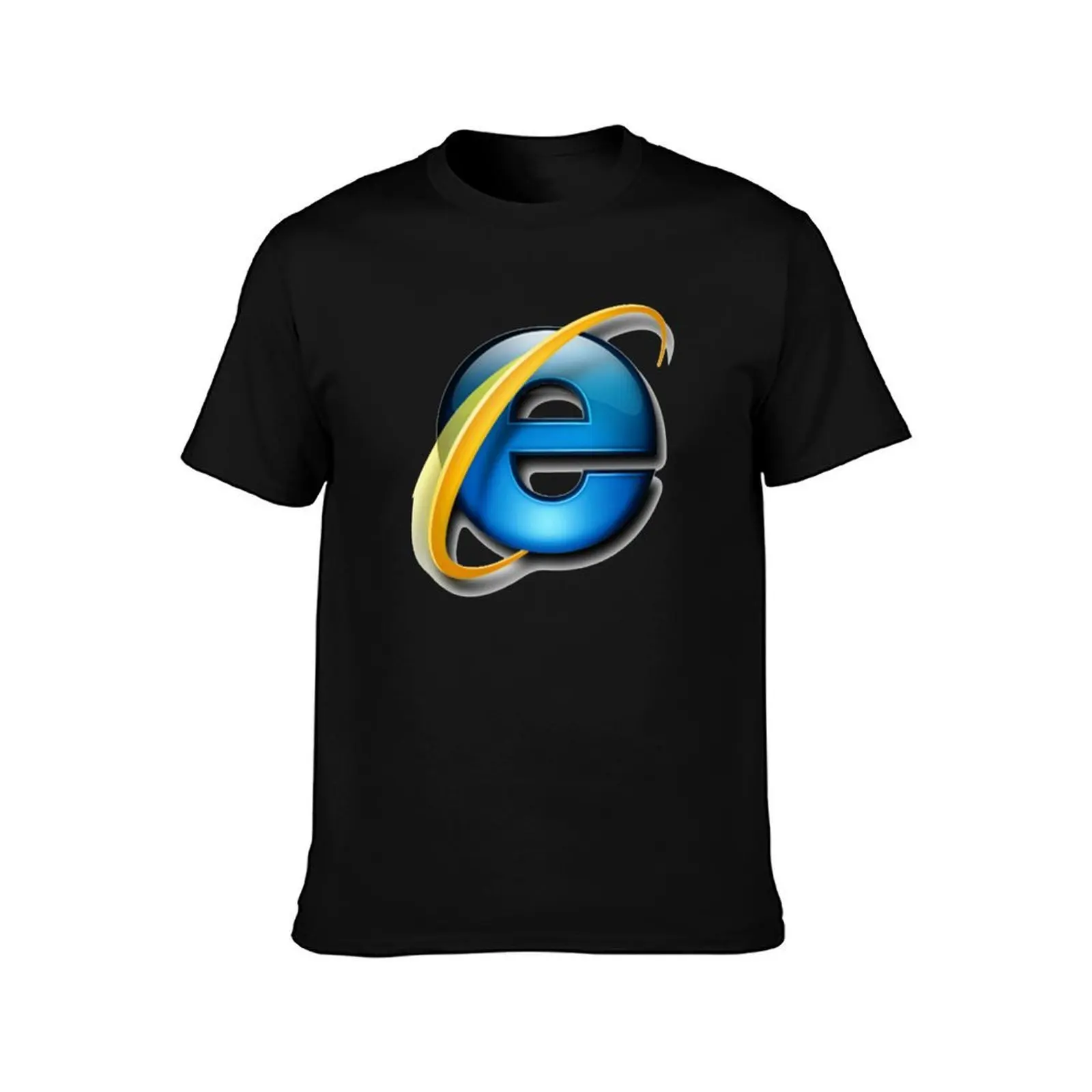 Internet Explorer Logo T-Shirt, Summer Casual Cotton Tee, Oversized Streetwear Tops, Vintage Graphic Print, Unisex Men Women