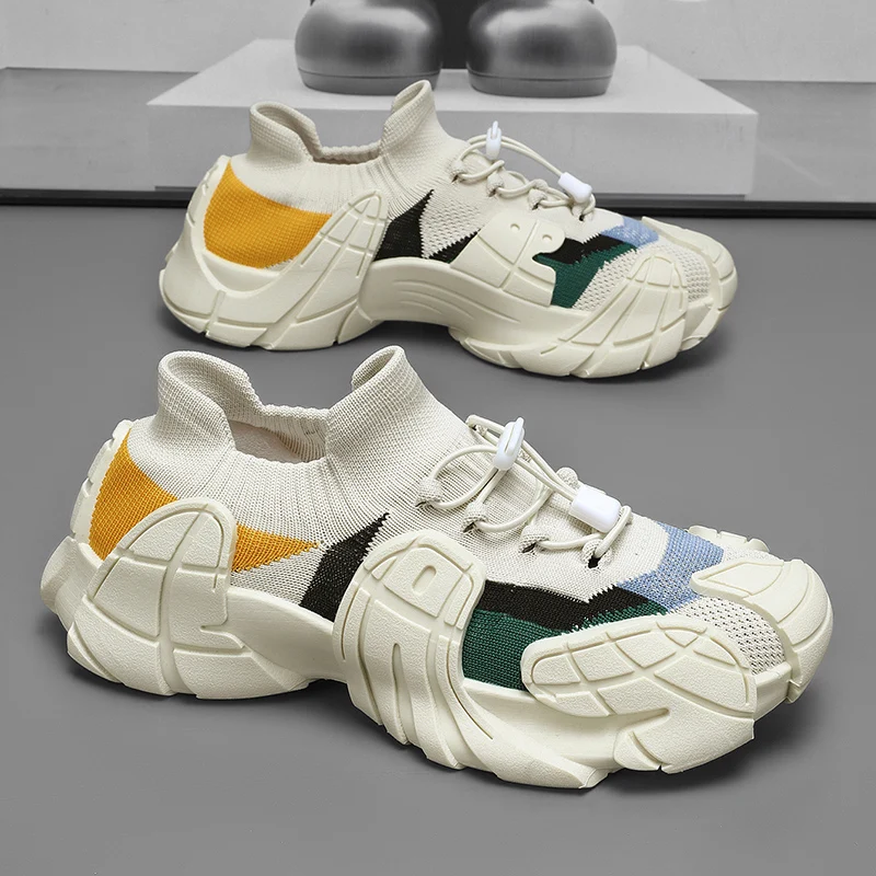 

Summer Men Barefoot Sock Shoes Man Daily Breathable Casual Walking Shoes Fashion Running Sneakers Comfy Platform Tenis Shoes