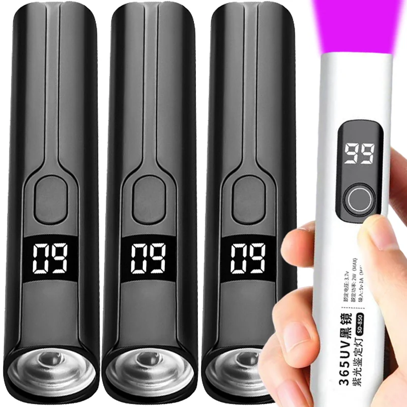 

Портативный УФ-фонарик UV365NM USB масштабируемый фонарик из АБС-пластика для кемпинга ультрафиолетовые фонарики для обнаружения пятен мочи домашних животных флуоресцентный