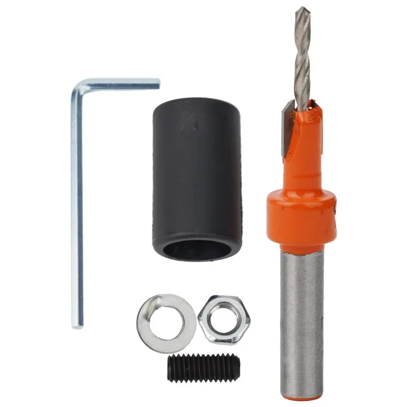 Woodworking sinking drill bit + plug round shank screw drill is suitable for countersink drilling