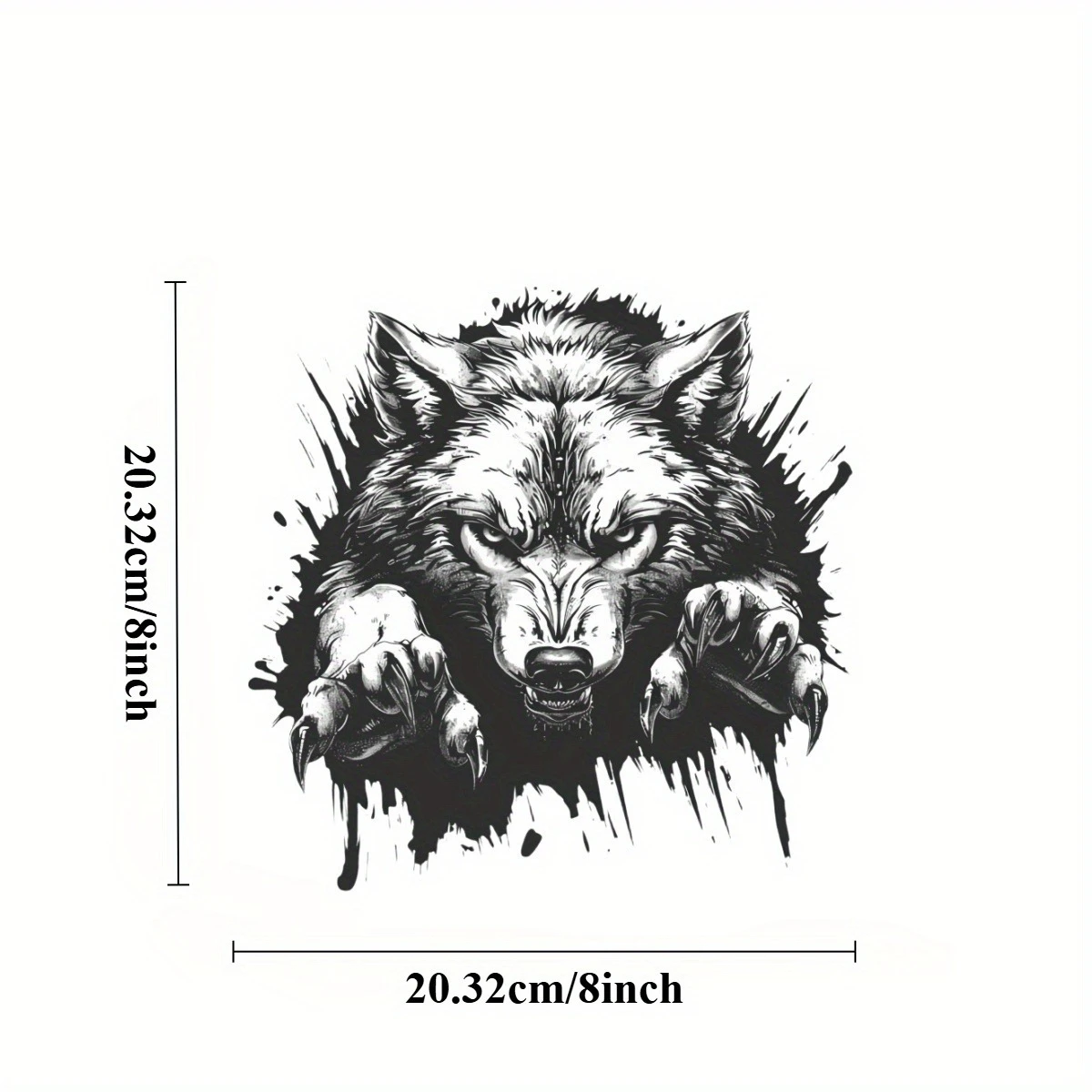 1pc  Wolf Vinyl Sticker, Monochrome 2D Design, Weather-Resistant for Bicycles, Trucks & Laptops