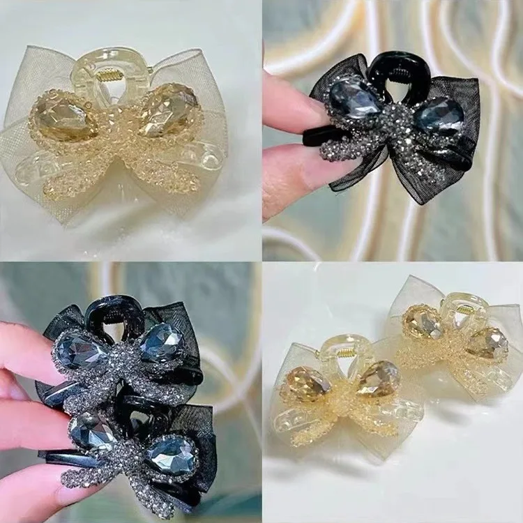 Sweet Diamond Bow Bangs Hair Clip for Women with Side Broken Hair To Fix Princess Head Mini Clip