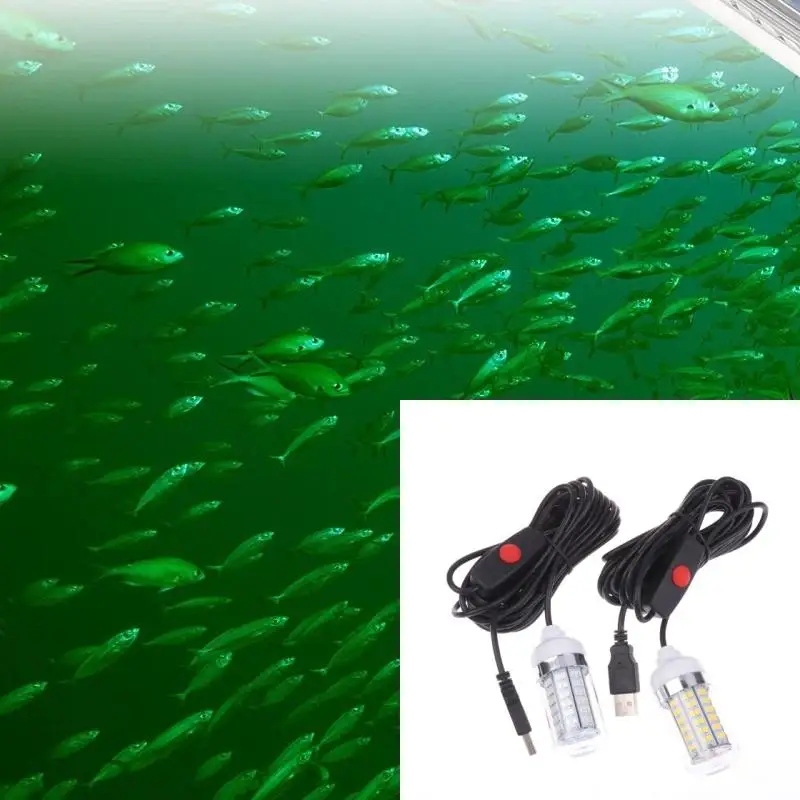 Luz LED de pesca con USB de 5V, IP68, señuelo, lámpara buscador de peces, atrae gambas, calamar, Krill, 4 colores, luces subacuáticas