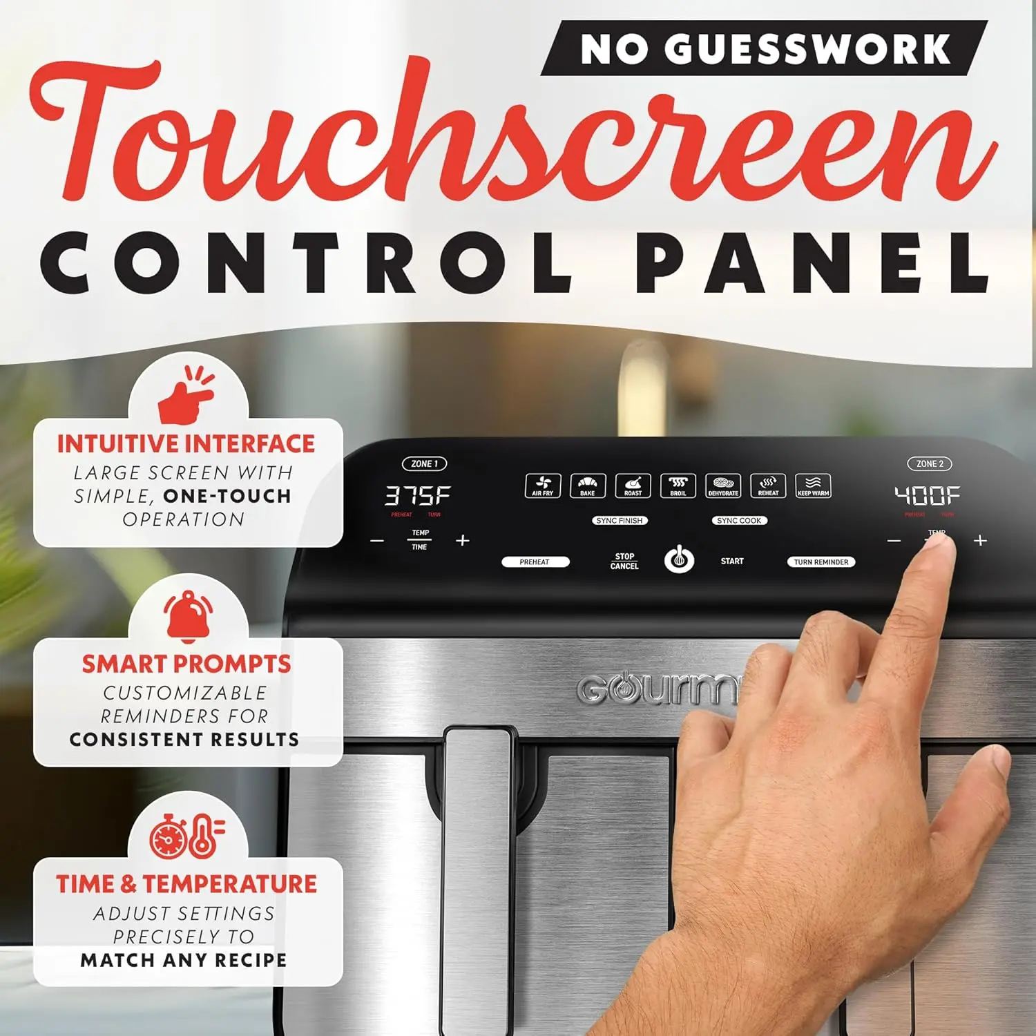 Dual Basket Air Fryer, 10 Qt, FryForce360°, 7 Presets, Digital Display, Black