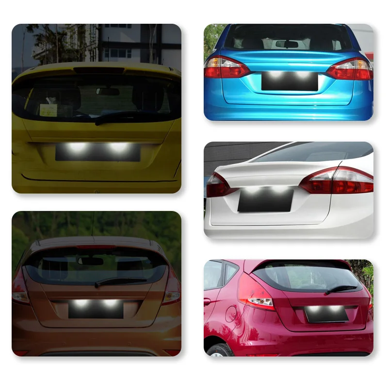 2PCS LED License Plate Light For Ford Focus 2 MK2 3 Mondeo 4 5 Fiesta 6 7 Kuga S-MAX No Error Backlight Number Plate light Lamps view 3