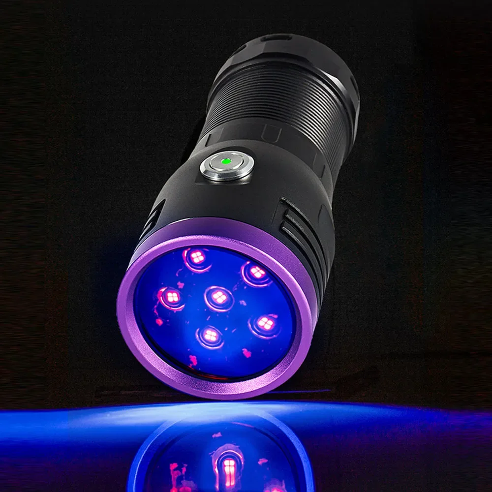 

120W 6x Led 365nm High power UV Flashlight USB Charging Black light Curing Money Ore Scorpion Pet Stains Cat Tinea Marker Torch