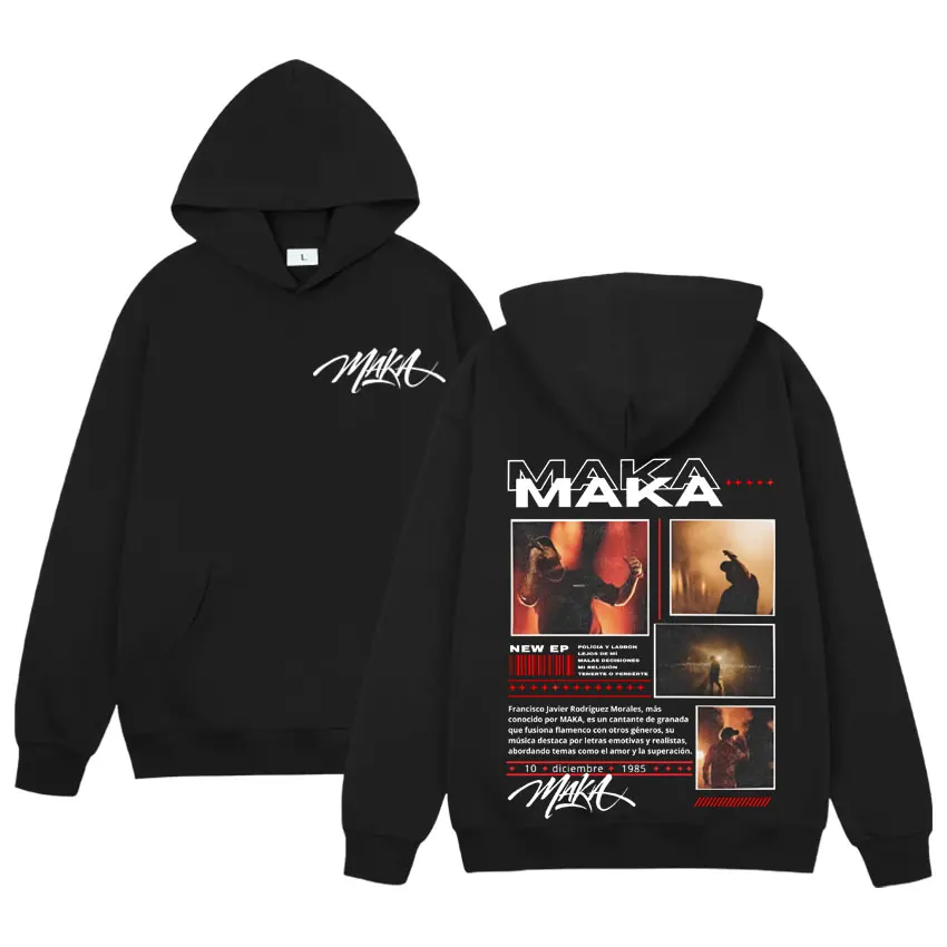 

Rapper Maka Aura 2025 Tour Merch Hoodie Fashion Trendy Harajuku Hoodies Mens Womens Clothing Oversized Street Casual Sweatshirts