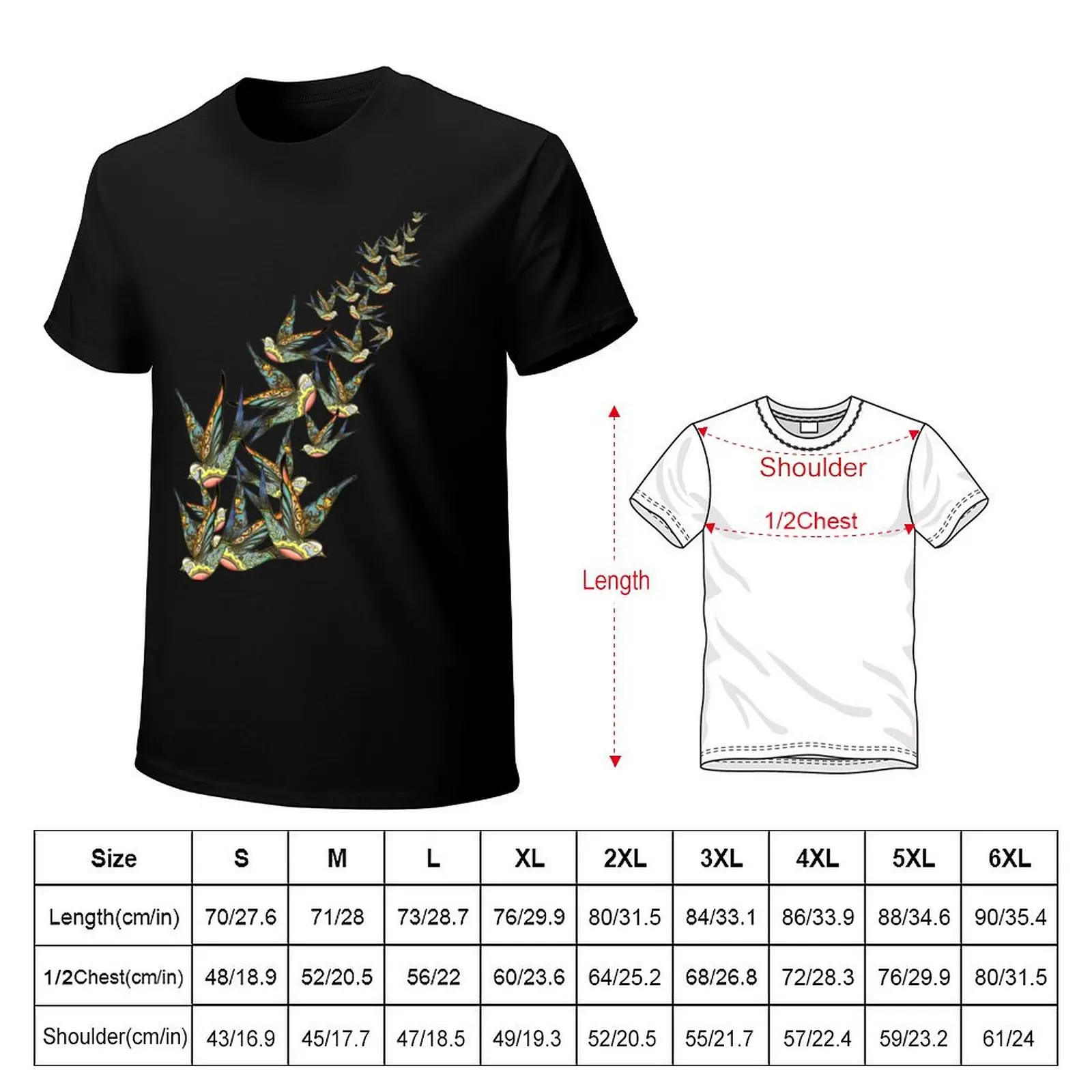 Swallow T-Shirt Plus Size Non-Shrink T-Shirt