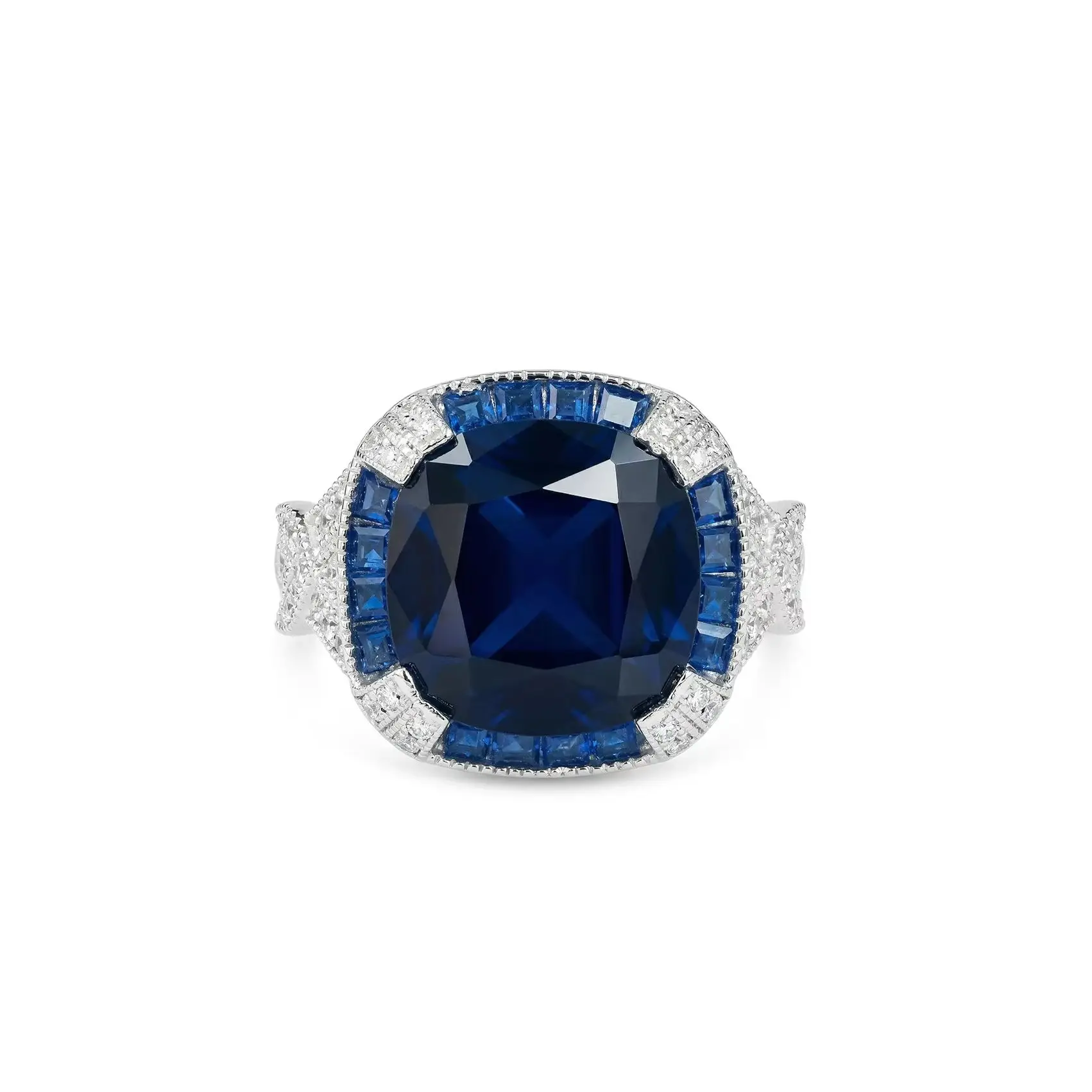 

Edwardian 925 Sterling Silver Ring Cushion Lab Grown Spinel Classic Fine Jewelry for Women's Festival Anniversary Exquisite Gift