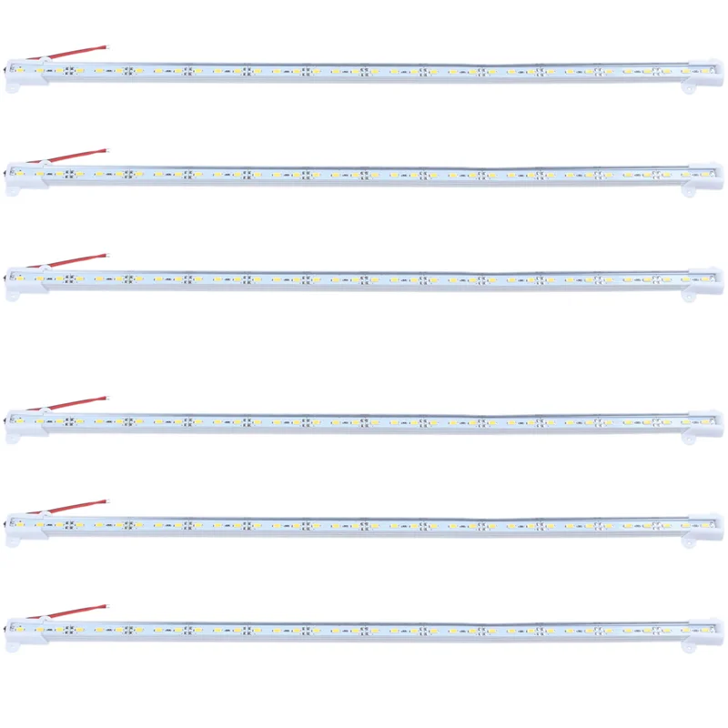 

B03C-6 Pcs 50CM 12V 36 LED 5050 SMD Hard Strip Bar Light Aluminum Rigid Warm White