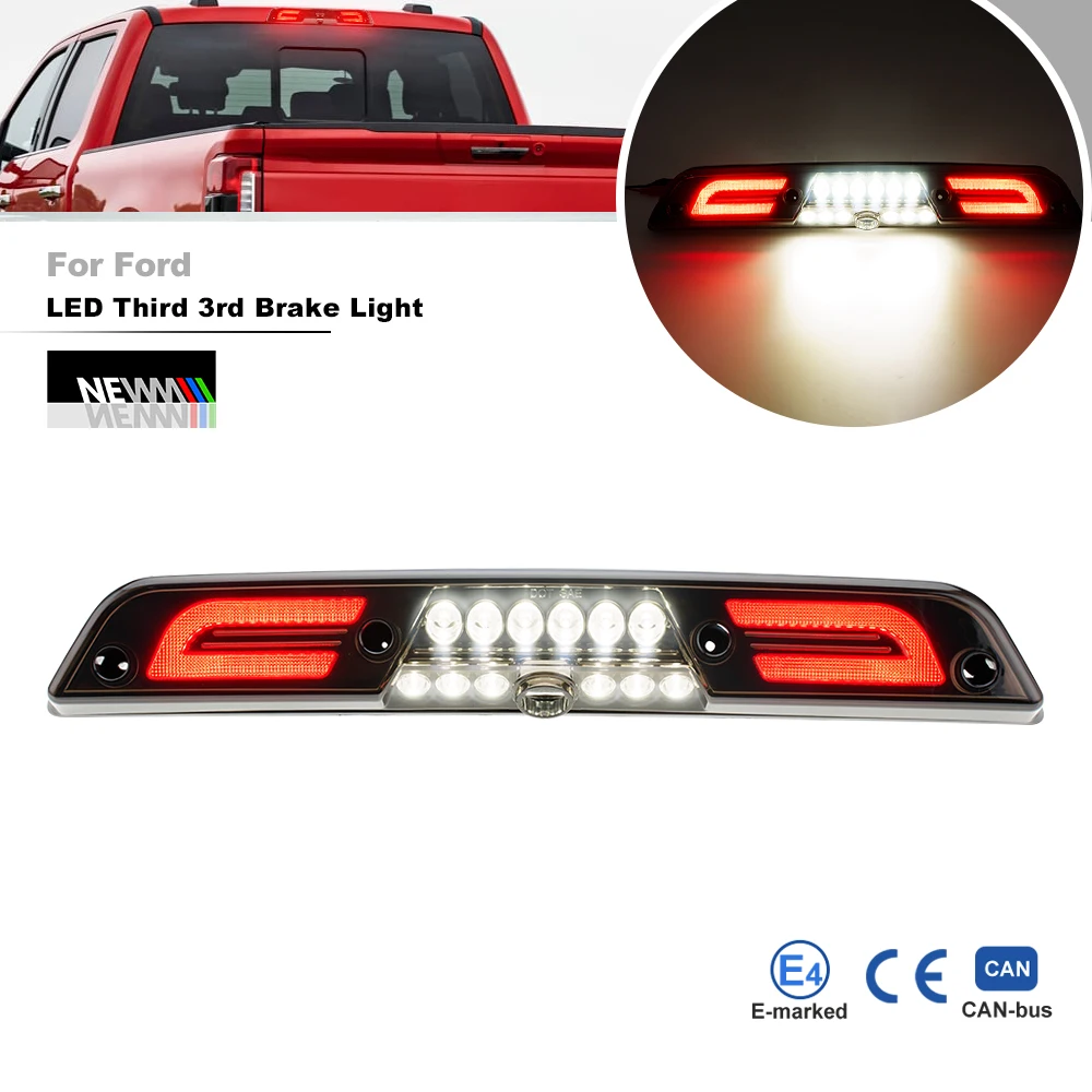 

Светодиодная 3-я камера стоп-сигнала для Ford F150 F250 F350 F450 F550 Super Duty 2015-2024, стробоскопическая 3-я стоп-симпа с камерой грузовой кровати