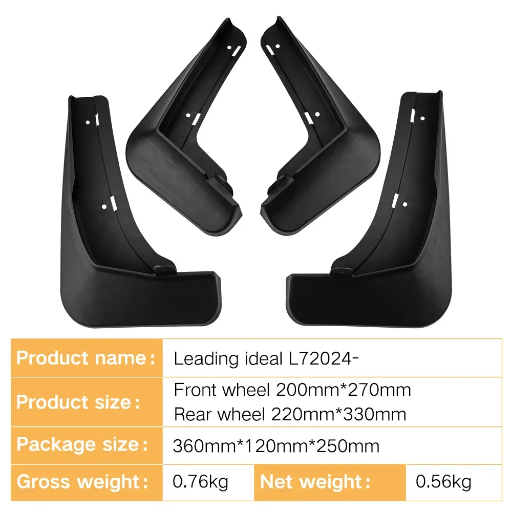 4Pcs Car Fender Suitable for Leading Ideal L7 2024 Soft Rubber Mudguard Car Mudguard Modification Accessories