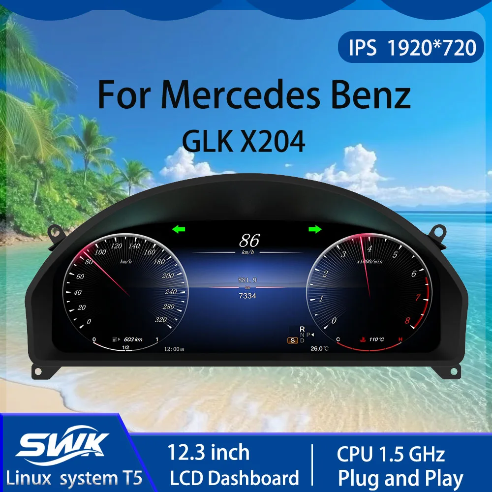 

Для Mercedes Benz GLK X204 Автомобильная умная ЖК-цифровая приборная панель 12,3 дюйма Linux System Plug and Play Высокая производительность 2 секунда запуска