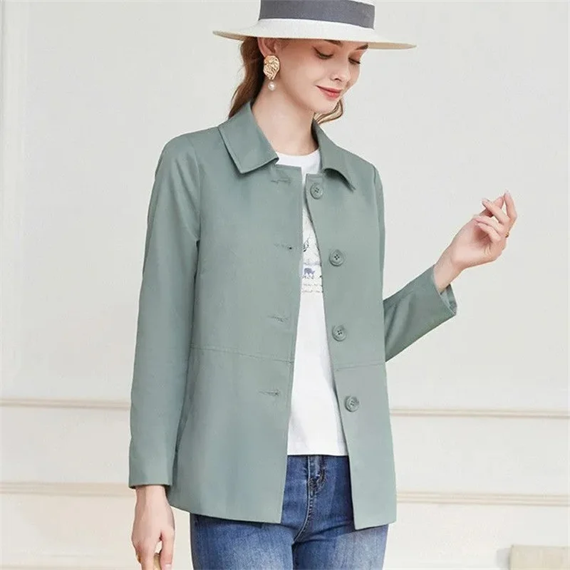 

2025 Fashion Short Slim Long Sleeve Ladies Windbreaker Basic Outerwear Female Coats Top Women Jackets Korean Autumn New