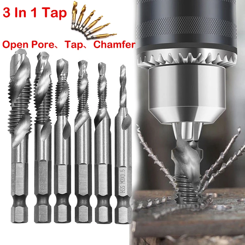 

Drilling And Tapping Integration Bit Sets Male Thread Plug Mechanical Workshop Tools Metal Drill Bit For Woodworking Carpentry